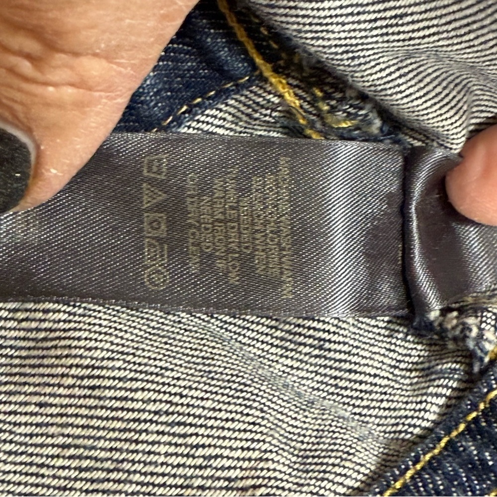 Liz Claiborne Denim Jacket Women’s XLarge Dark Wash Drawstring Waist Button Up - Picture 6 of 6